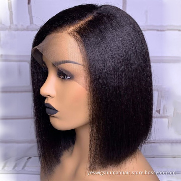 Wholesale Raw Brazilian Virgin Cuticle Aligned Human Hair Short Bob Wigs Hd Full Lace Front Wig For Black Women Human Hair